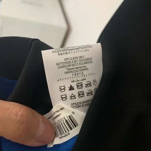 BCBGMAXAZRIA STEPHANIE COLOR BLOCK SHIFTH DRESS BLACK with pockets 😍 - Picture 7 of 7